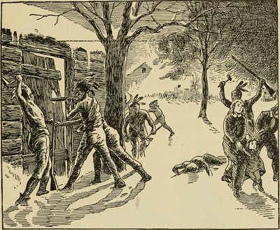 An Illustration of the Iroquois people fighting in the American Revolutionary War.