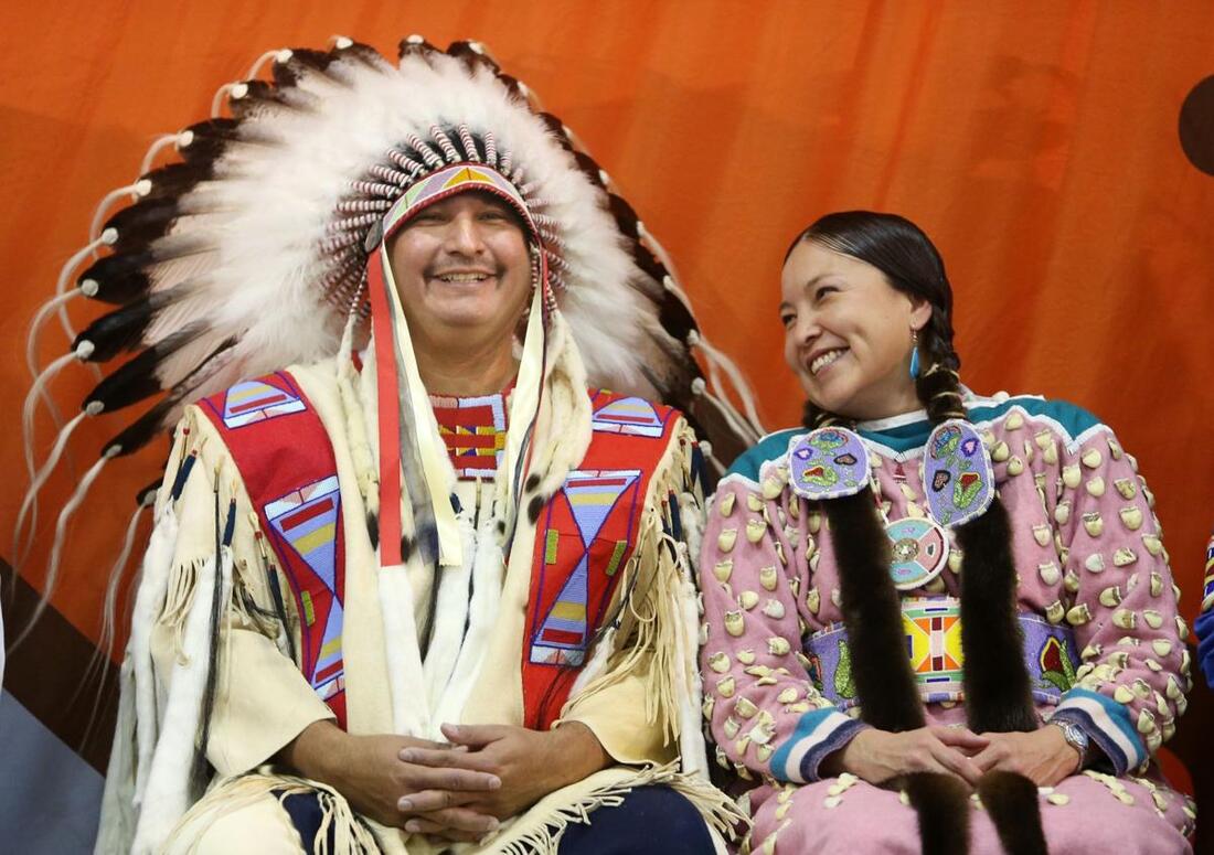 Crow Tribal Chairman A.J. Not Afraid and his wife Deneen